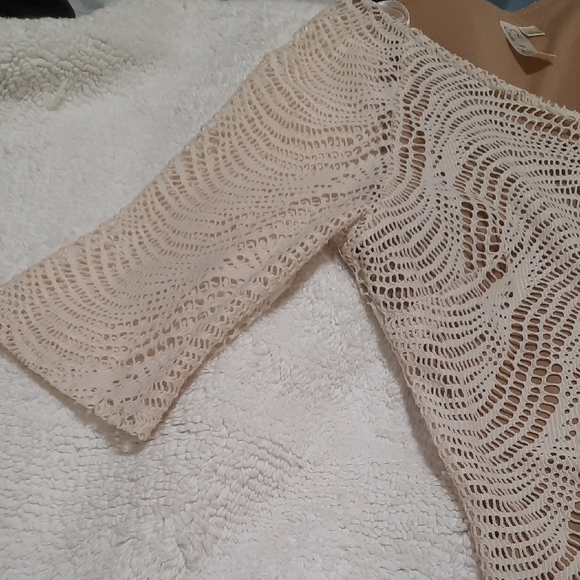 Emma & Michele Cream Crochet Midi Dress - Picture 4 of 9